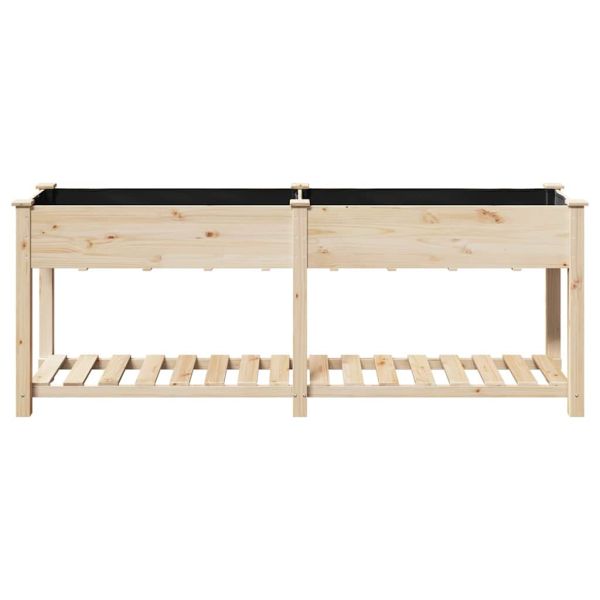 Градинска саксия Бежово 203 x 53 x 76,5 см Солидно ела дърво