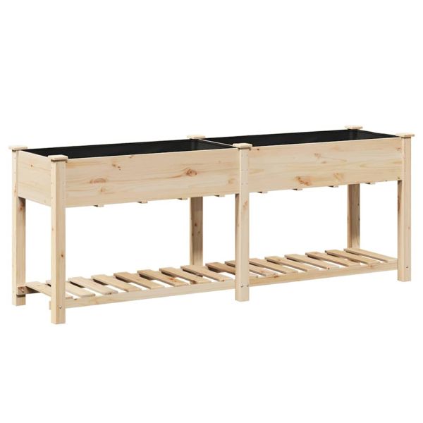 Градинска саксия Бежово 203 x 53 x 76,5 см Солидно ела дърво