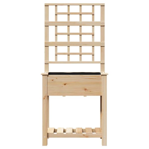 Градинска саксия Бежово 71 x 38 x 152 см Солидно ела дърво