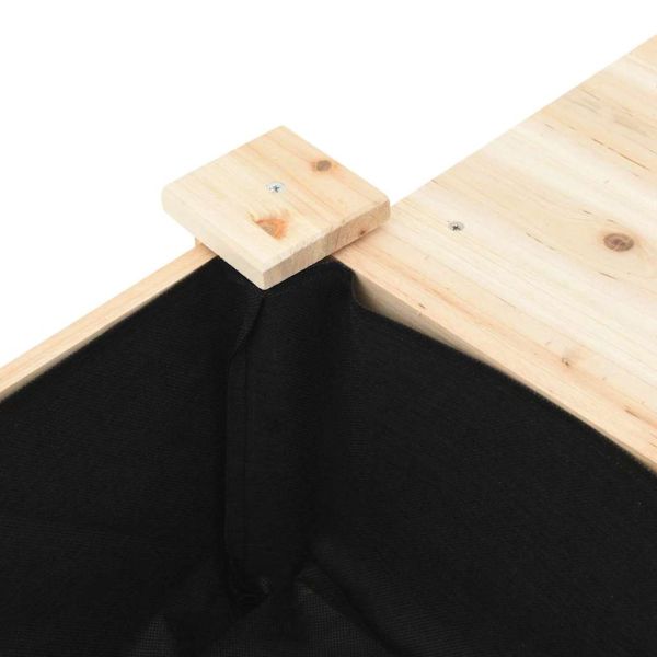 Градинска саксия Бежово 111 x 37 x 76,5 см Солидно ела дърво