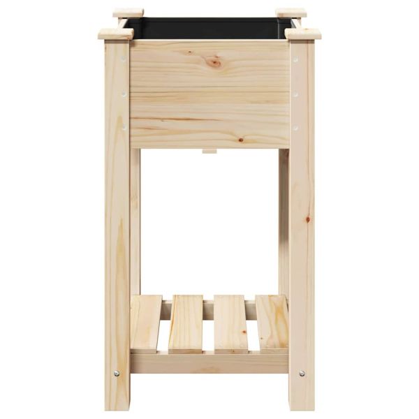 Градинска саксия Бежово 45 x 45 x 76,5 см Солидно ела дърво