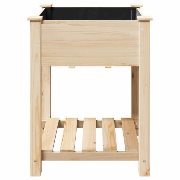 Градинска саксия Бежово 60,5 x 60 x 76,5 см Солидно ела дърво