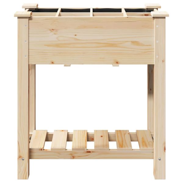 Градинска саксия Бежово 71 x 37 x 76,5 см Солидно ела дърво