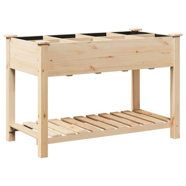 Градинска саксия Бежово 115 x 59 x 76,5 см Солидно ела дърво