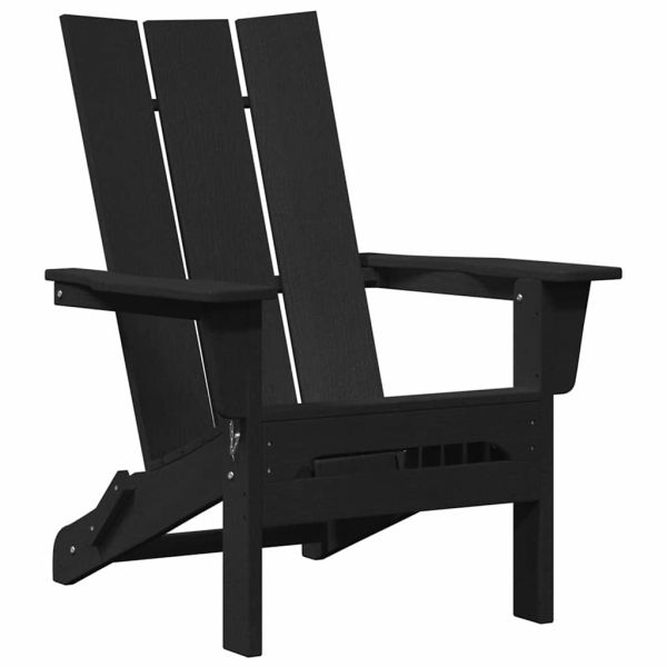 Сгъваем Adirondack стол Черно 74.5 x 80.5 x 90 см HDPE