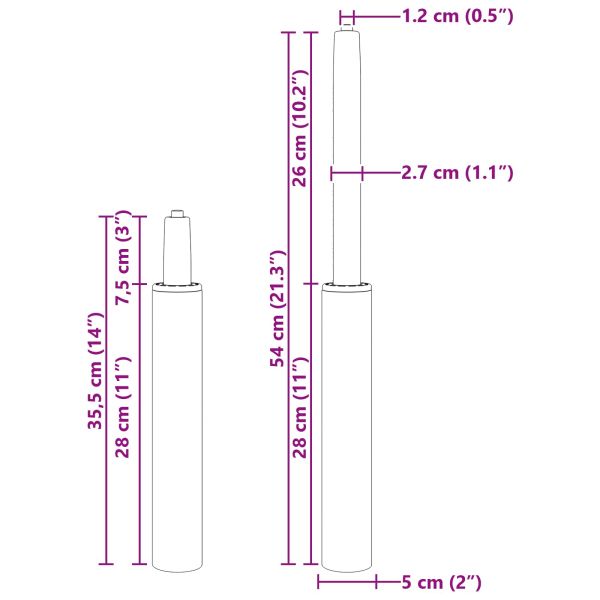 Газов цилиндър за офис стол Черно 18,5 см Желязо