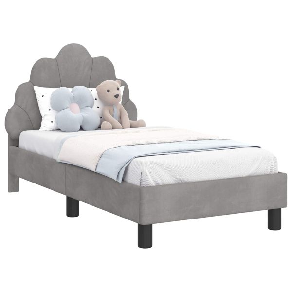 Легло за малко с главна дъска Светлосиво 70 x 140 cm Кадифе