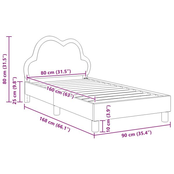 Рамка за легло с таблото Черно 80 x 160 cm PU