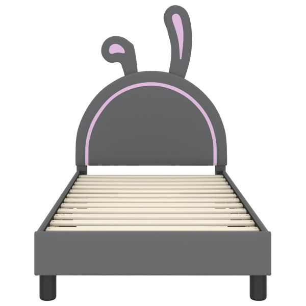 Легло за деца с табла с таблото Светлосиво 80 x 160 cm PU