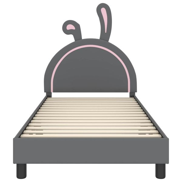 Легло за деца с табла с таблото Светлосиво 80 x 200 cm PU