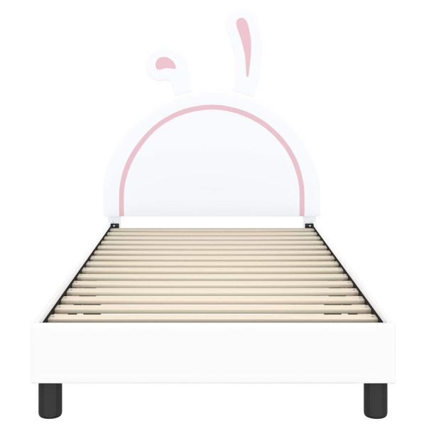 Легло за деца с табла с таблото Бяло 90 x 190 cm PU