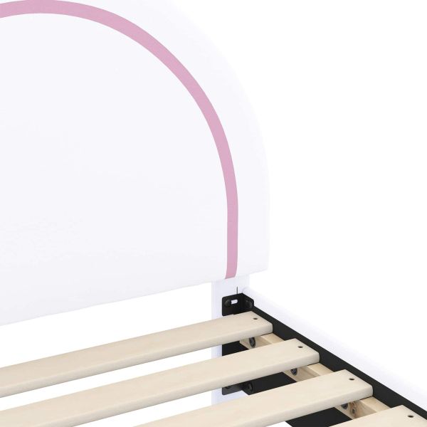 Легло за деца с табла с таблото Бяло 90 x 190 cm PU