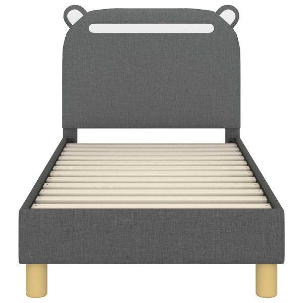 Легло за малко с главна дъска Тъмен сив 70 x 140 cm текстил