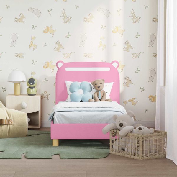 Легло за малко с главна дъска Розово 70 x 140 cm текстил