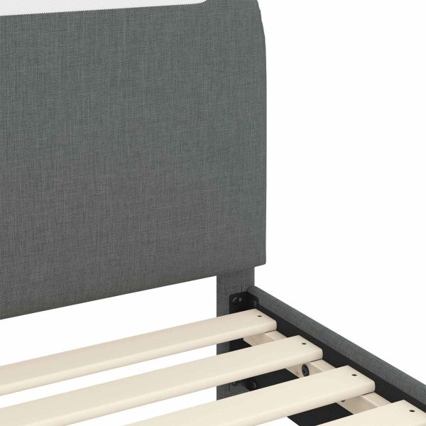 Легло за деца с табла с таблото Тъмен сив 90 x 200 cm текстил