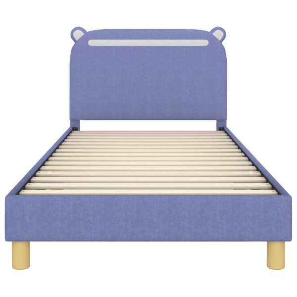 Легло за деца с табла с таблото Дънково син 90 x 200 cm текстил