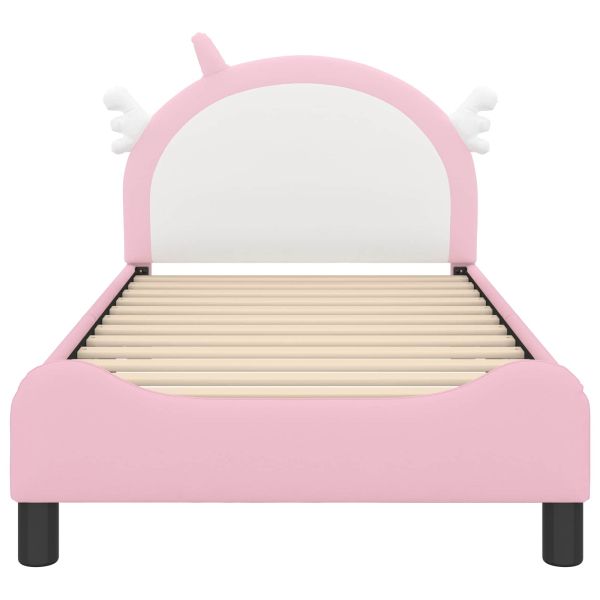 Легло за деца с табла с таблото Розово 80 x 160 cm PU