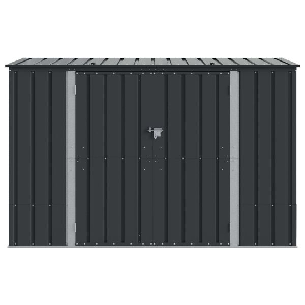 Кутия за съхранение в градината Черно 214 x 82 x 132 см Стомана