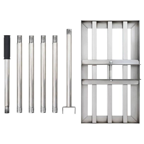 Градинска рейка Сребрист 45 x 25 x 200 см Неръждаема стомана