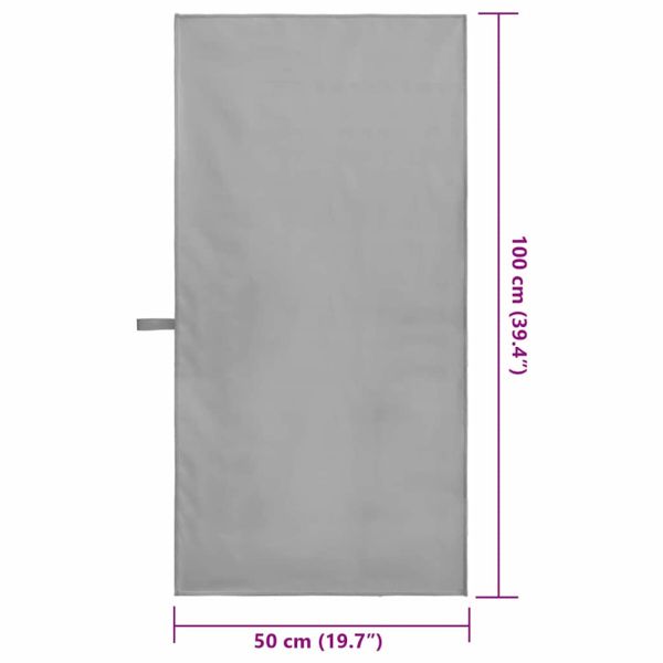 Спортни кърпи 2 pcs Тъмносив 100 x 50 cm Полиестер и полиамид