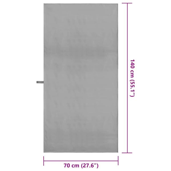 Спортни кърпи 2 pcs Тъмносив 140 x 70 см Полиестер и полиамид