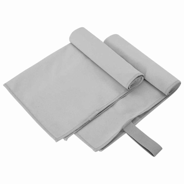 Спортни кърпи 2 pcs Сив 50 x 30 cm Полиестер и полиамид