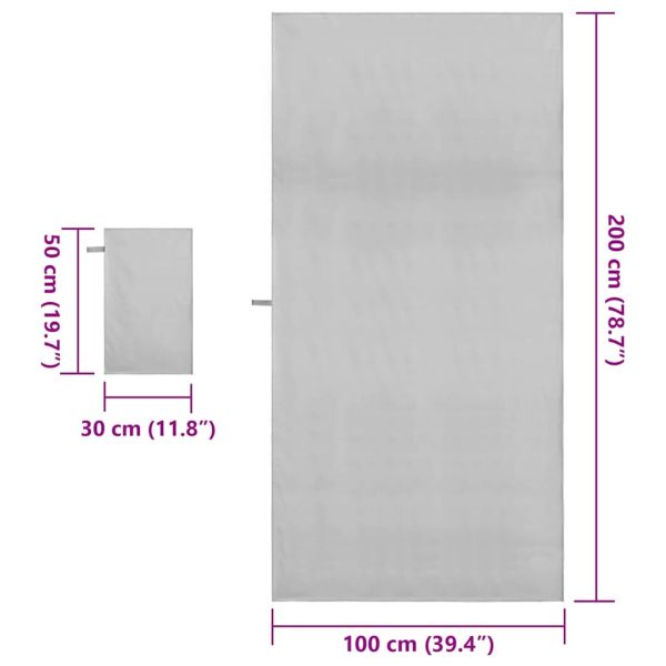 Комплект Спортни Хавлии 2 pcs Сив текстил
