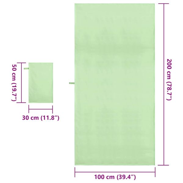 Комплект Спортни Хавлии 2 pcs Зелен текстил