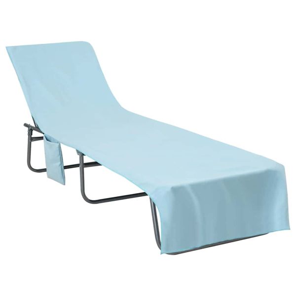 Кърпи за шезлонг 2 pcs Синьо 210 x 75 cm Полиестер и полиамид