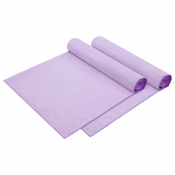 Кърпи за шезлонг 2 pcs Лилаво 210 x 75 cm Полиестер и полиамид