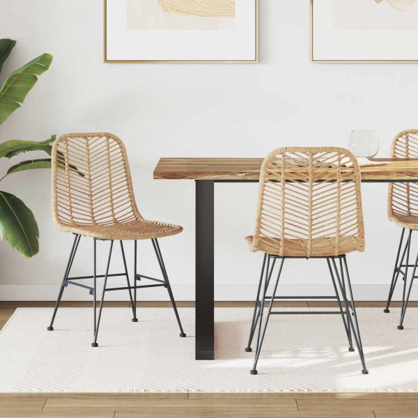 Трапезен стол 2 pcs Естествен 44.5 x 55 x 85 см Раци и желязо