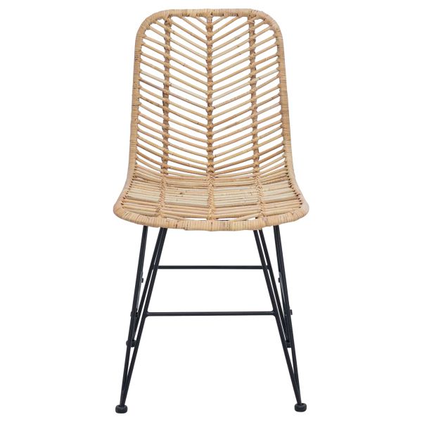 Трапезен стол 2 pcs Естествен 44.5 x 55 x 85 см Раци и желязо