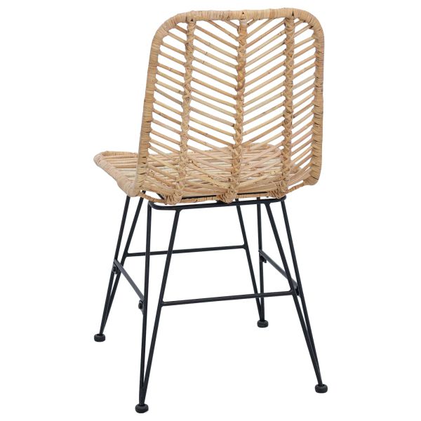 Трапезен стол 2 pcs Естествен 44.5 x 55 x 85 см Раци и желязо