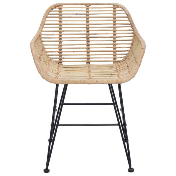 Трапезен стол 2 pcs Естествен 55 x 50 x 74 см Раци и желязо