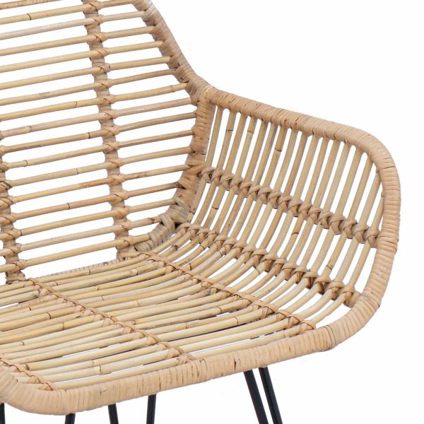 Трапезен стол 2 pcs Естествен 55 x 50 x 74 см Раци и желязо