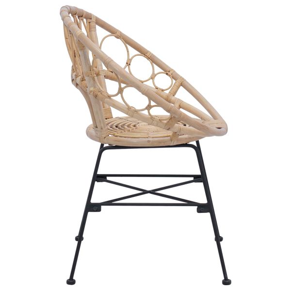 Трапезен стол 2 pcs Естествен 65 x 55,5 x 81 см Раци и желязо