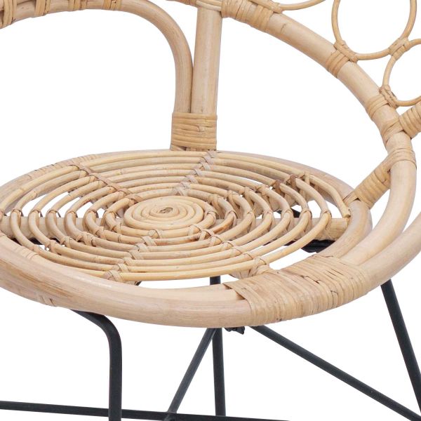 Трапезен стол 2 pcs Естествен 65 x 55,5 x 81 см Раци и желязо