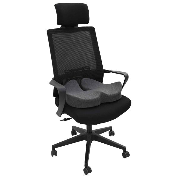 Възглавница с възглавница Тъмен сив 50 x 43 x 10 см Памук