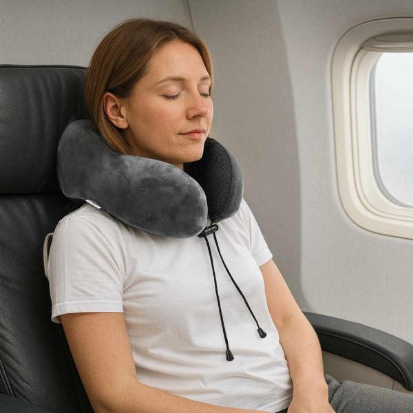 Възглавница с възглавница Регулирума Сив 28 x 25 x 14 см Кадифе