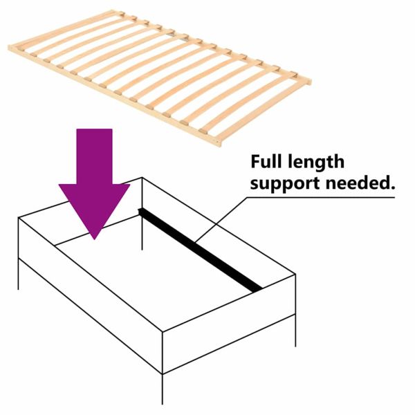 Ламелна подматрачна рамка Кафяво 120 x 190 cm Солидно бук