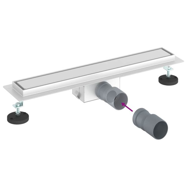 Душов дренаж с стъклено покритие Сребрист 50 cm