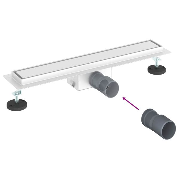 Душов дренаж с стъклено покритие Сребрист 60 cm