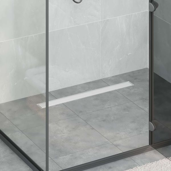 Душов дренаж с стъклено покритие Сребрист 70 cm