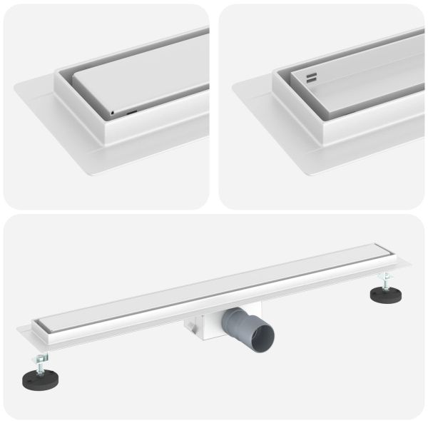 Душов дренаж с стъклено покритие Сребрист 70 cm