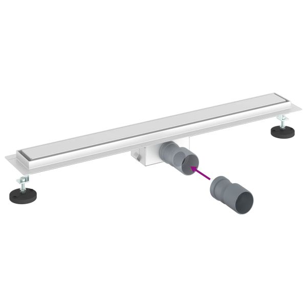 Душов дренаж с стъклено покритие Сребрист 70 cm