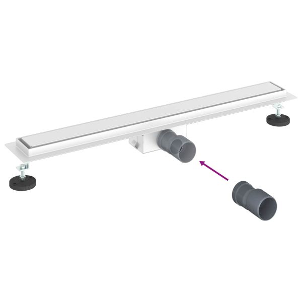 Душов дренаж с стъклено покритие Сребрист 80 cm