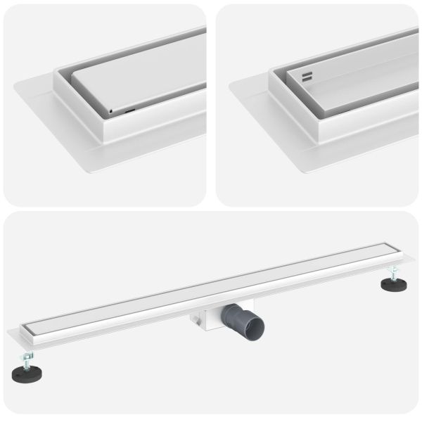 2 в 1 душов дренаж Сребрист 100 cm Неръждаема стомана 304