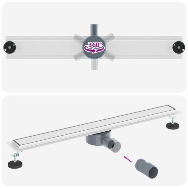 Душ канал 2-в-1 с 360° сифони Сребрист 80 cm