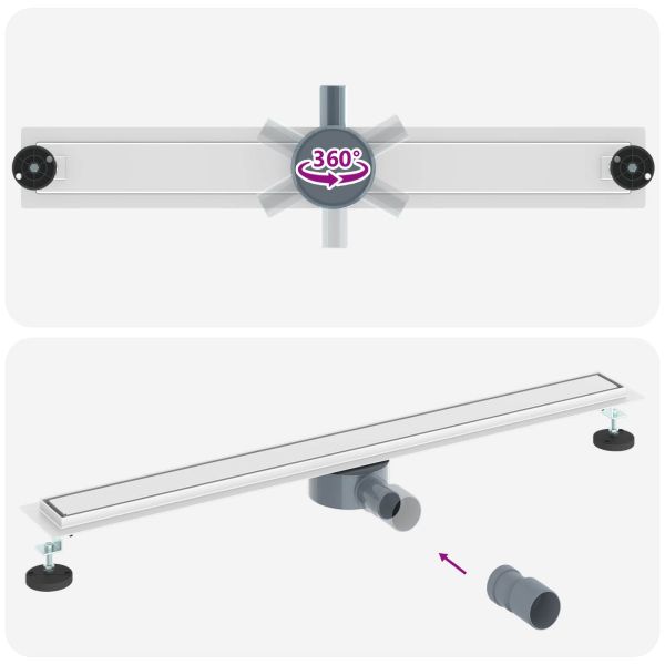 Душ канал 2-в-1 с 360° сифони Сребрист 90 cm