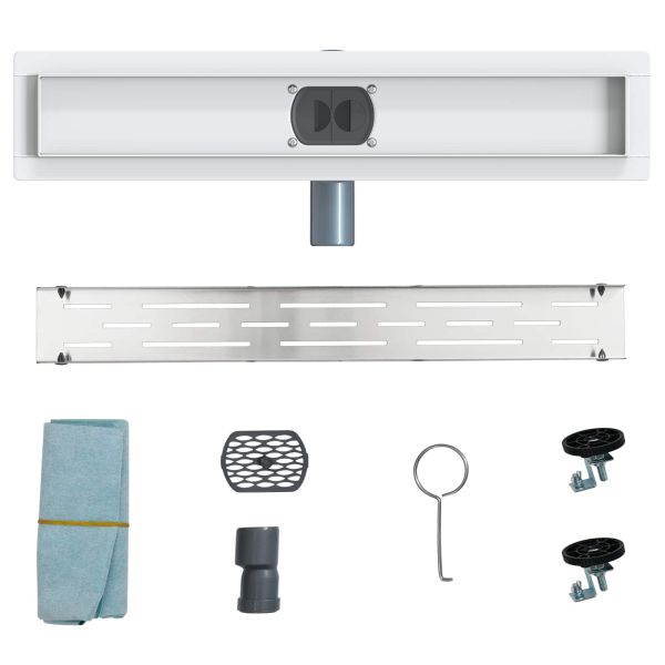 362 градуса дренаж за душ с дизайн на линия Сребрист 50 cm